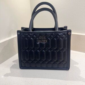 Steve Madden Black Quilted Satchel
